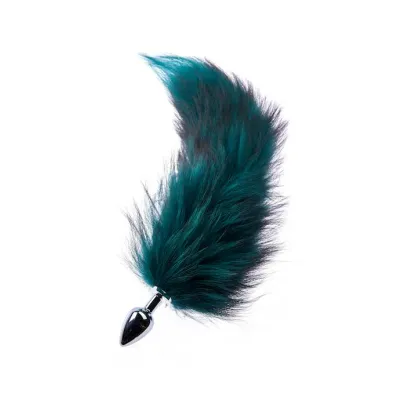 Kink Range Bushy Tail Butt Plug 3 Inch Aqua 17 7 Inch
