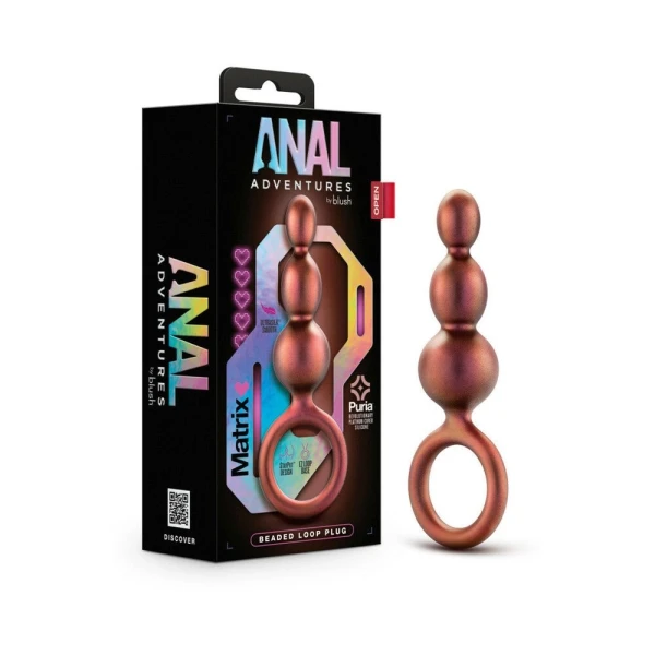 Anal Adventures Matrix - Beaded Loop Plug - Copper