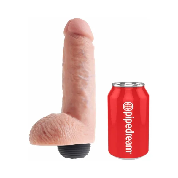 King Cock 8 inches Squirting C*ck Balls Beige