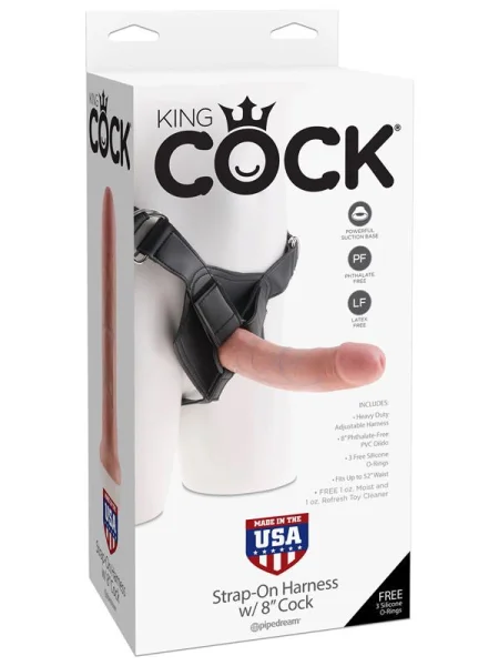 King Cock Strap-On Harness W/8 in. Cock
