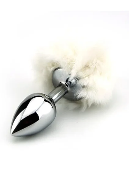 Furry Fantasy White Bunny Tail Butt Plug