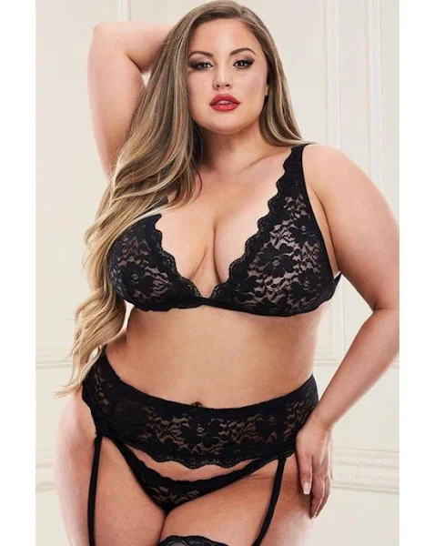 3 Piece Show Me Bra Garter G-string Set