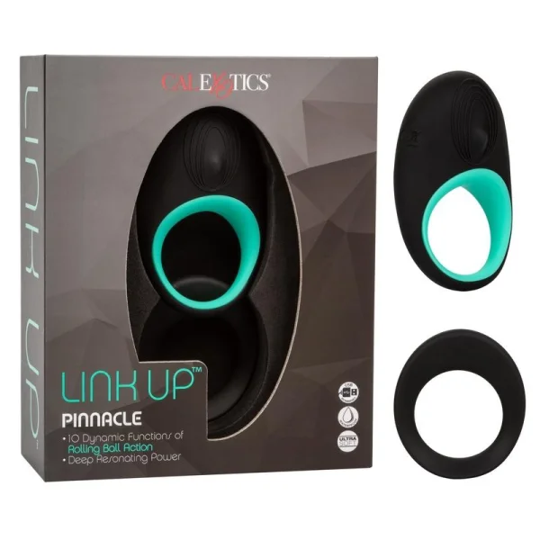 Link Up Pinnacle Silicone Rechargeable Rolling Pleasure Ball Cock Ring By CalExotics