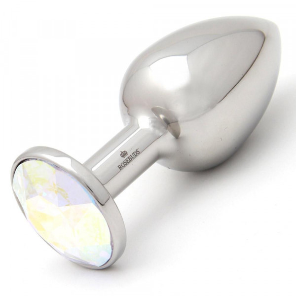 Rosebud: Stainless Steel & Crystal Plug - Medium