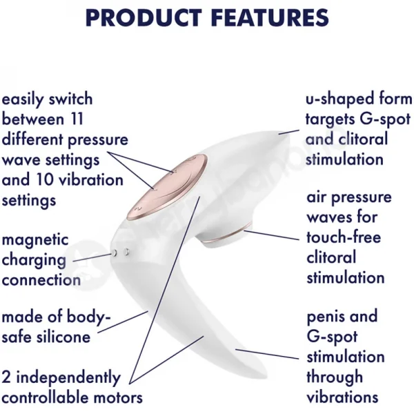 Satisfyer Pro 4 White Couples Vibrator & Clitoral Stimulator