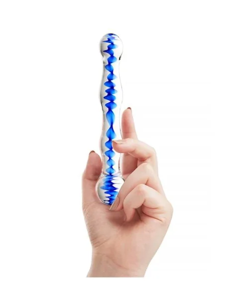 Lucent Spectre Glass Massager - Blue - 7 Inch
