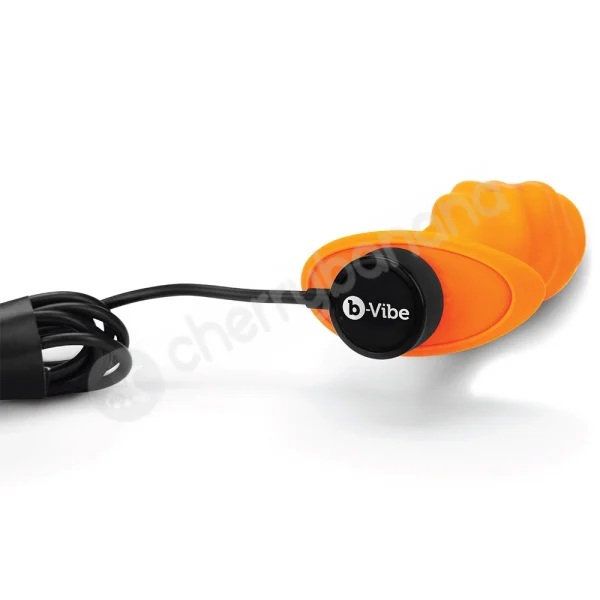 B-Vibe Zoe Ligon Collection Orange Swirl Texture Vibrating Anal Plug