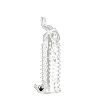 Elephant Vibrating Penis Extension Transparent Sex Gloves