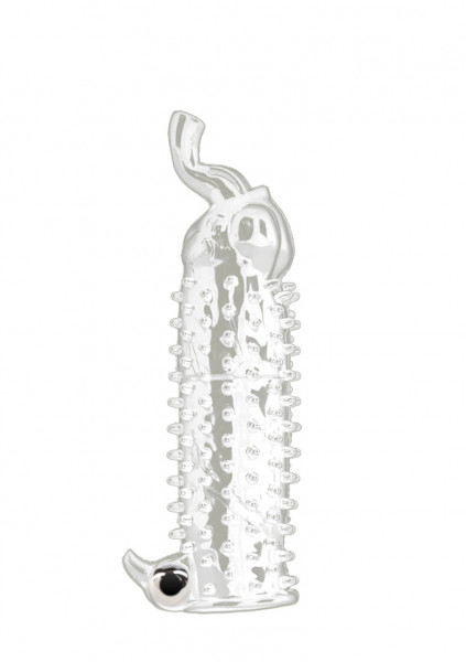 Elephant Vibrating Penis Extension - Transparent Sex Gloves