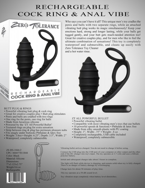 Vibrating Cock Ring + Butt Plug