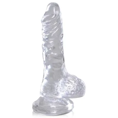 King Cock Clear Dildo With Balls 4 Inch 4 Inch