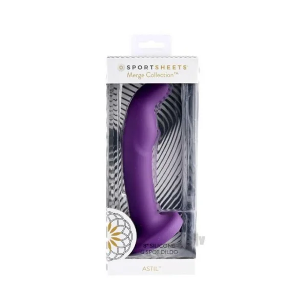 Merge Astil 8 In. Suction Cup G-spot Dildo Purple — image 4 of 4