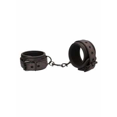 Ouch Elegant Ankle Cuffs Titanium Grey Bondage Handcuffs