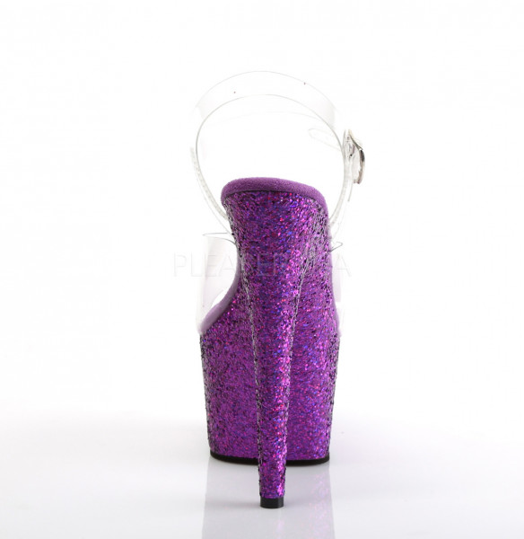 7 inches Heel, 2 3/4 inches PF Ankle Strap Sandal w/ Glitter Bottom — image 16 of 25