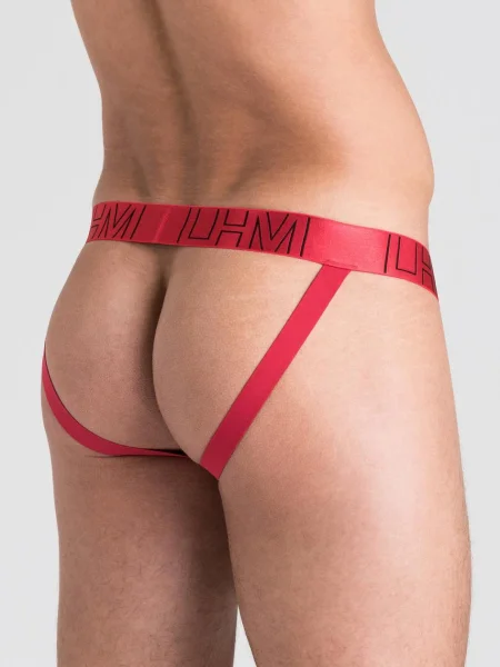 LHM Pink Heart and Leopard Print Satin Jockstrap