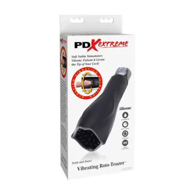 Pipedream Extreme Toyz Vibrating Roto teazer Black