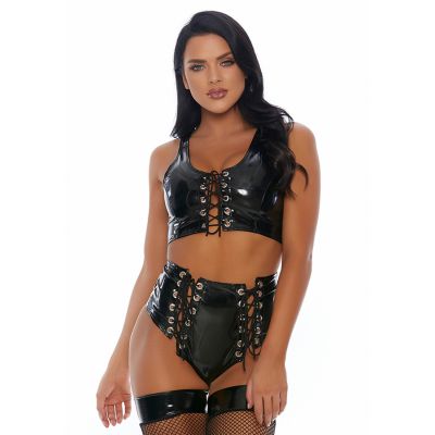 Dark Thoughts Top and Panty Black Hot Lingerie