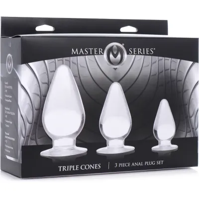 Triple Cones 3 Pc Anal Plug Set Clear