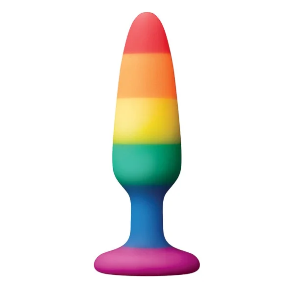 NS Novelties Colours Pride Edition Rainbow Butt Plug with Suction Base 2 Sizes