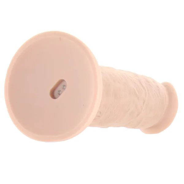 Girthy Vibrating Rechargeable Waterproof 7" Silicone Suction Cup Dildo By Evolved Novelties - Vanilla