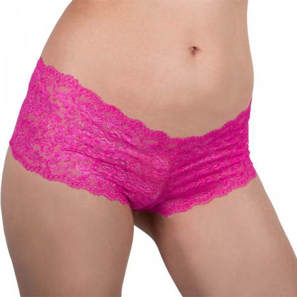 Bondara Flirt Pink Lace Crotchless Boyshort