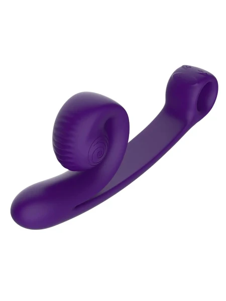 Snail Vibe Curve Silicone Rechargeable Waterproof Dual Stimulation Vibrator - Purple