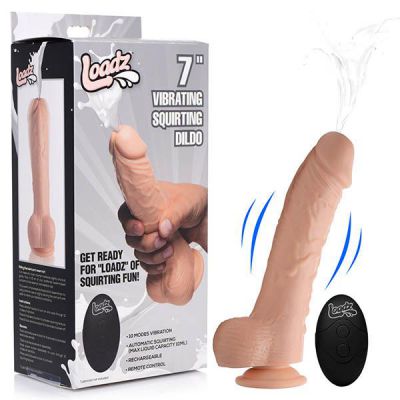 Loadz 7 Inch Vibrating Squirting Dildo with Remote