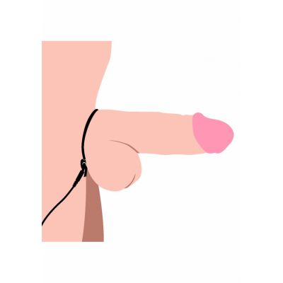 Jolted Cock Ball Strap with Penis Stim Black Anal Electro Stimulation