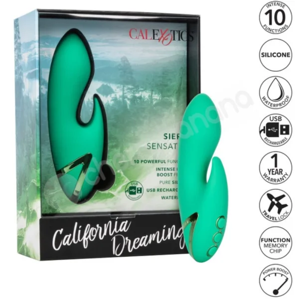 California Dreaming Sierra Sensation Contoured Dual Orgasm Vibrator