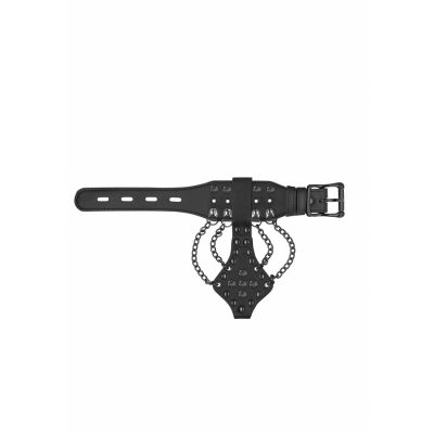 Ouch Skulls and Bones Bracelet with Spikes and Chains Black Bondage sex toys