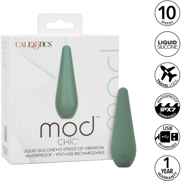 Mod Chic Rechargeable Waterproof Silicone Clitoral Stimulator By CalExotics - Green