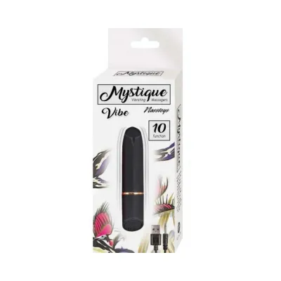 Bullets Discreet Nasstoys Mystique Vibe Rechargeable Silicone Bullet Vibrator Black