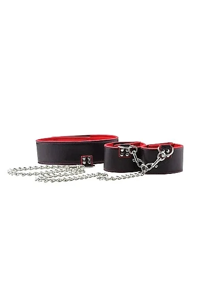 Reversible Collar and Wrist Cuffs - Red
