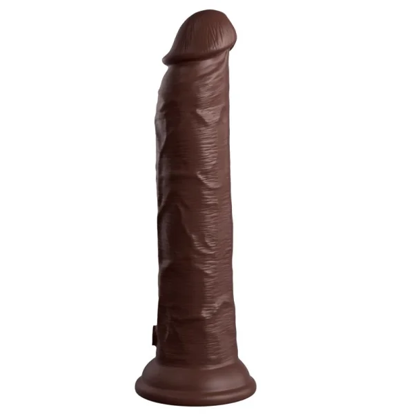King Cock Elite 9 Inch Dual Density Vibrating Cock Flesh Brown — image 4 of 25