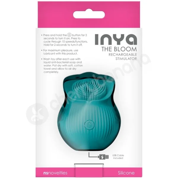 Inya The Bloom Teal Clitoral Stimulation Silicone Vibrator