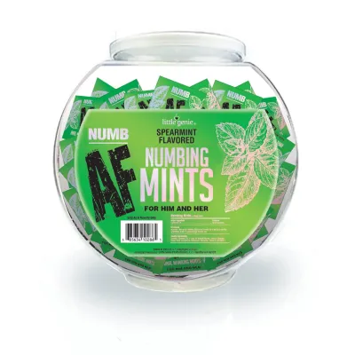Numb Af Spearmint Flavored Numbing Mints Display 100 Pcs