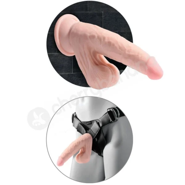 King Cock Plus 9'' 3D Triple Density Dildo With Swinging Balls