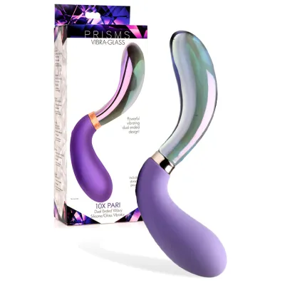 Prisms Erotic Glass Vibra Glass 10X Pari 8 Dual Ended Wavy Silicone Glass G Spot Vibrator