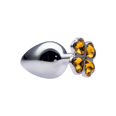 Kink Range Flower Gem Butt Plug 3 7 Inch Yellow Large