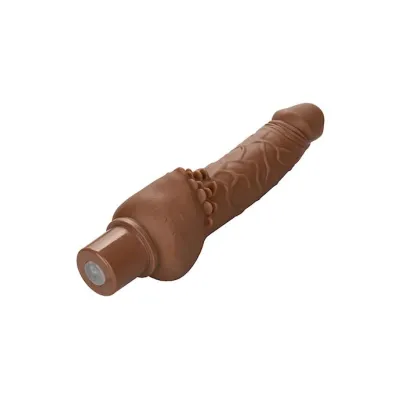 Rechargeable Power Stud Cliterrific Vibrating Dildo Brown 7 5 Inch