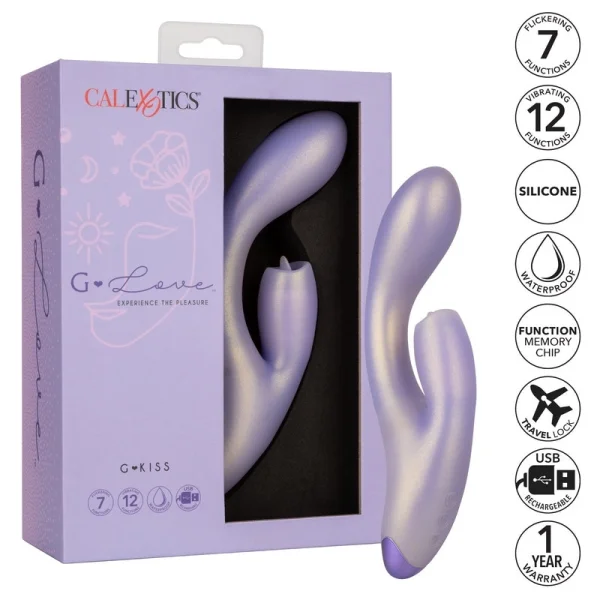 G-Love G-Kiss Silicone Rechargeable Waterproof Dual Stimulation Vibrator By CalExotics