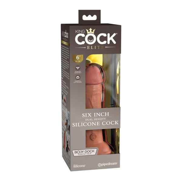 King Cock Elite 6 Inch Dual Density Dildo Caramel