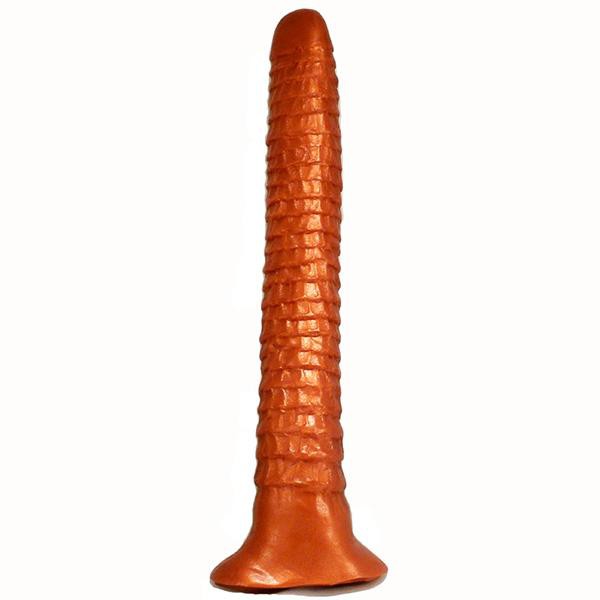 SquarePegToys® Worm - Long Anal Toy in SuperSoft Bronze Silicone