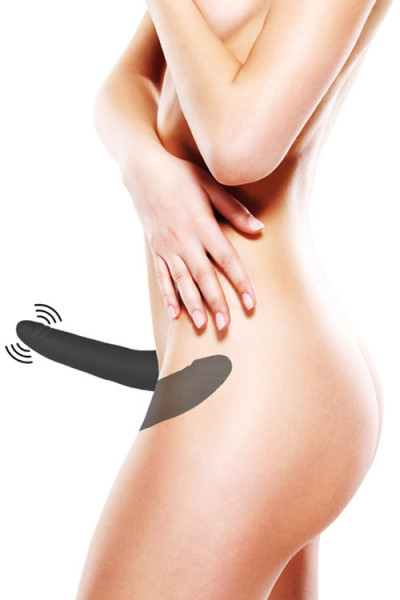 OUCH! 6.1" Double Vibrating Silicone Adjustable Strap-On