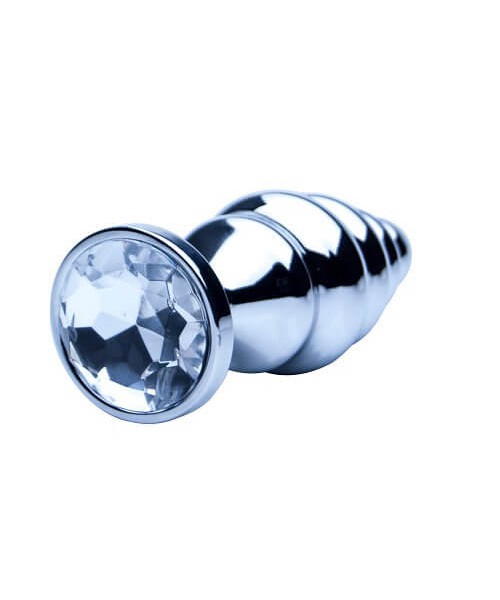 Precious Metals Ribbed Silver Anal Plug — image 4 of 4