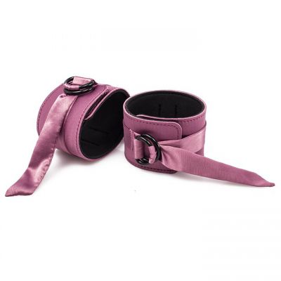 Bind Blush Pink Satin Tie Ankle Cuffs