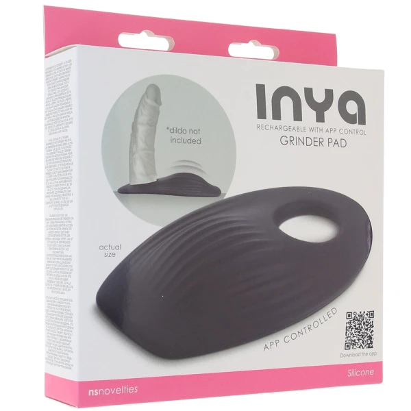 Inya Grinder Silicone App Controlled Waterproof Grinder Pad With Dildo Holder - Gray