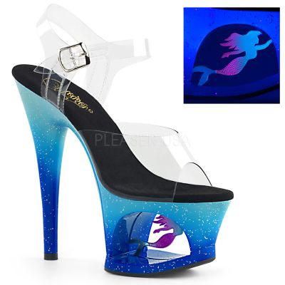 7 inches Heel 2 3 4 inches Cut Out PF Ankle Strap Sandal w Mermaid