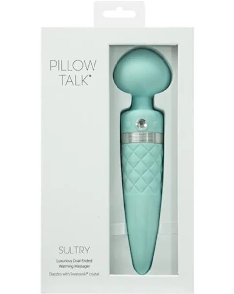 Sultry Dual Action Wand Vibrator - Teal