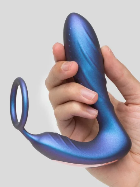 Hueman Black Hole Galactic Silicone Remote Control Cock Ring Butt Plug